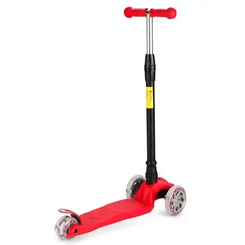 Детский кикборд, 3-колесный самокат для детей, игрушка для детей ясельного возраста, регулируемая высота, противоскользящая дека, мигающие колеса, для мальчиков/девочек 3-12 лет - 4