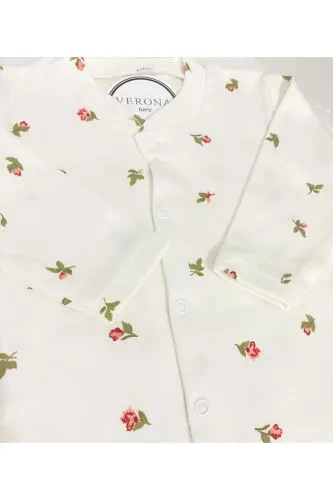 Детский комбинезон для девочек с цветочным принтом, 2 шт., для новорожденных 1-3-6 месяцев - 3