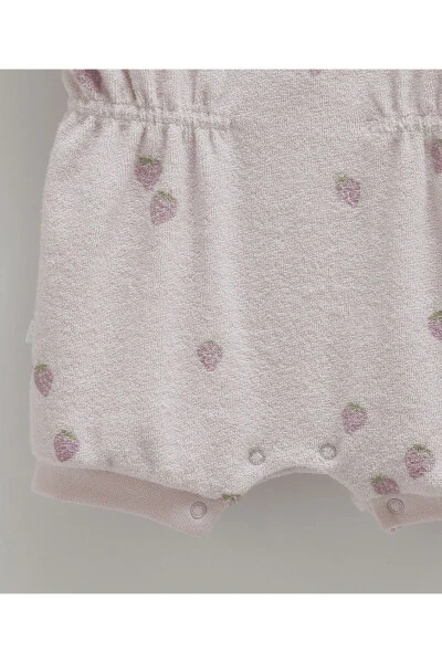 ДЕТСКИЙ КОМБИНЕЗОН ДЛЯ ДЕВОЧКИ 100% ХЛОПОК КЛУБНИЧНЫЙ УЗОР СНИЗУ НА КНОПКАХ ЛЕТНИЙ СЕЗОН 2025 - 4