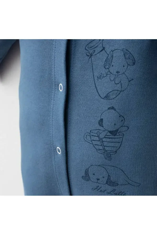 Детский комбинезон, комплект 100% хлопок, шапка с собачкой. - 4