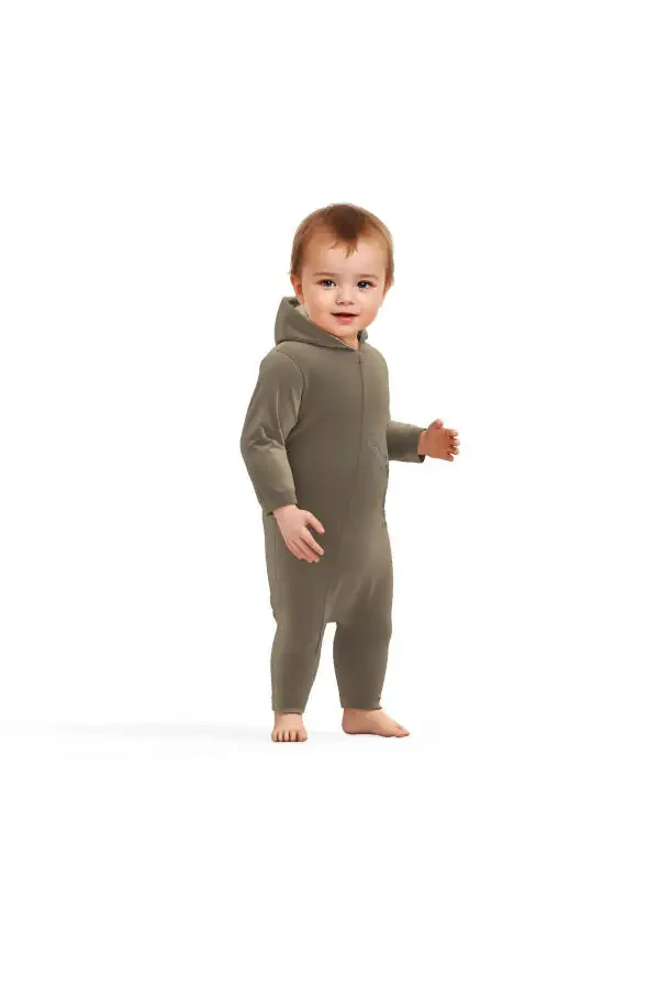 Детский комбинезон с капюшоном на молнии, 80% органический хлопок & 20% полиэстер, серия для младенцев и новорожденных - Csyk - 3