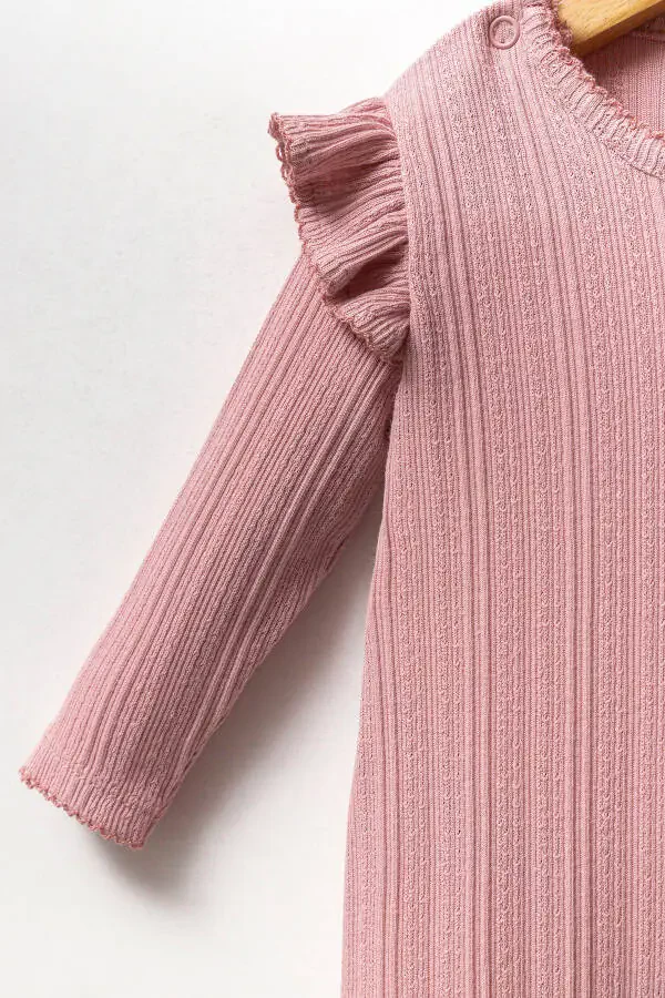 Детский комбинезон с кнопками, пинетками, повязкой на голову, 100% хлопок - 3