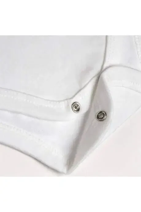 Детский комбинезон с коротким рукавом, белый, с застежками-кнопками, комплект из 3 штук - 3