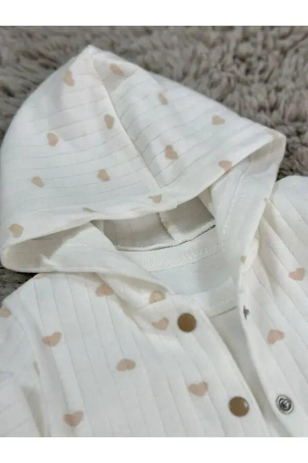 ДЕТСКИЙ КОМПЛЕКТ ИЗ 3 ПРЕДМЕТОВ ДЛЯ ДЕВОЧКИ С СЕРДЕЧНЫМ УЗОРОМ - 8