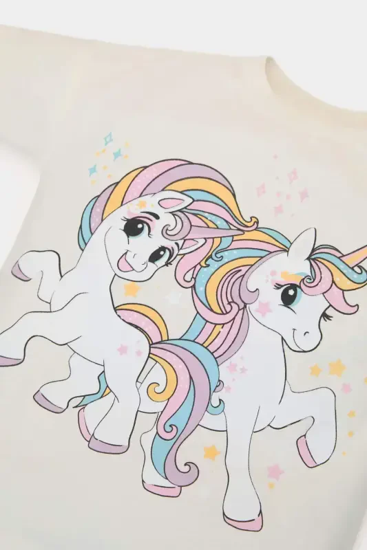 Детский комплект из двух предметов с принтом единорога: футболка с длинным рукавом и леггинсы-дудочки E5558a525sp - 4