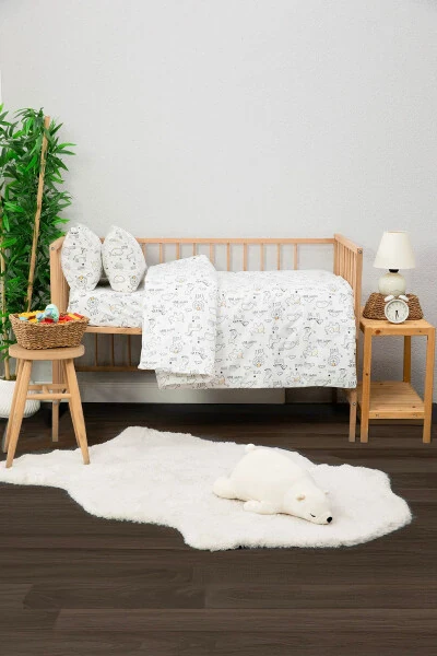 Детский комплект постельного белья Happy Baby 100% хлопок - белый - 4