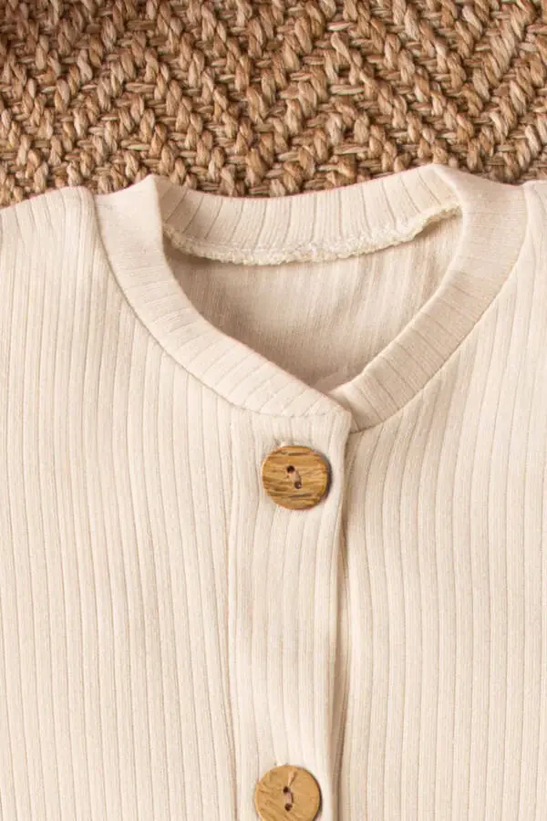 Детский комплект с органическим комбинезоном на пуговицах из дерева с коротким рукавом - 7