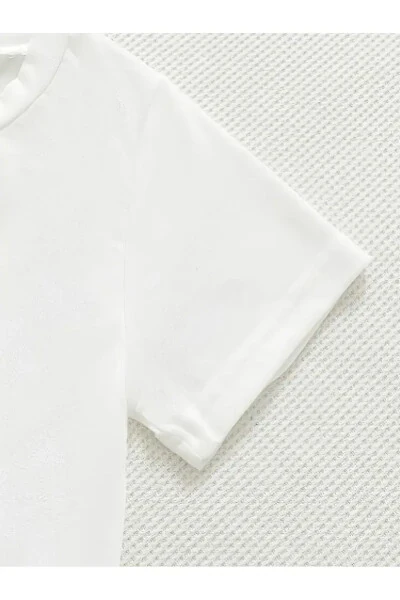 Детский костюм для девочек шорты-футболка с принтом бабочки фиолетовый-черный - 3