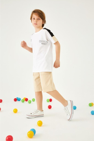 Детский костюм для мальчиков Choıces с короткими рукавами и шортами в принте - 3