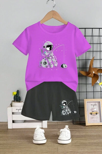 Детский костюм для велосипеда с воротником, эластичными шортами, рыбацким узором, принтом астронавта, 2 предмета - MYADA