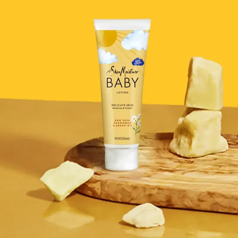 Детский лосьон Shea Moisture Raw Shea Chamomile & Argan Oil для сухой кожи, 236 мл - 6