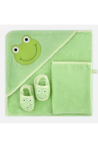 Детский набор полотенец, пеленок и конвертов Frog-GREEN - 3