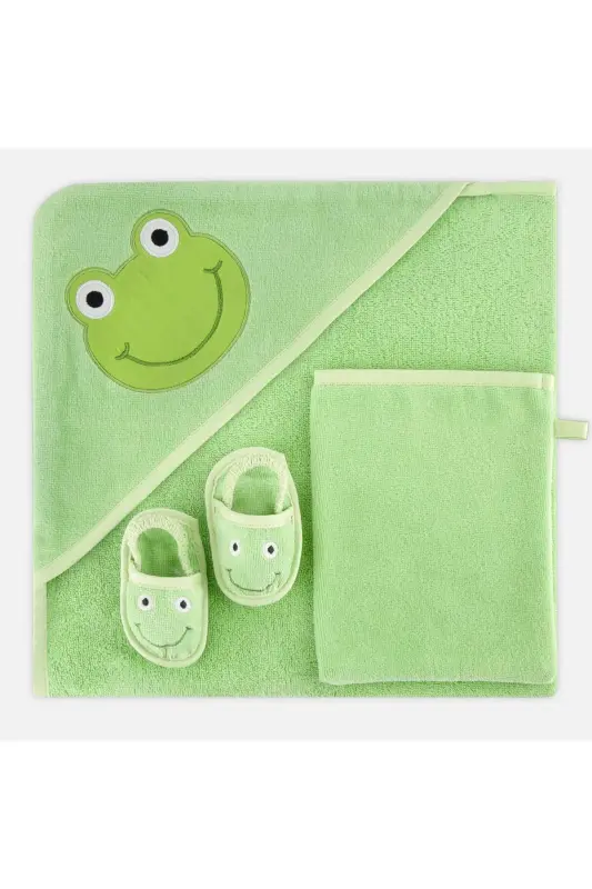 Детский набор полотенец, пеленок и конвертов Frog-GREEN - 3