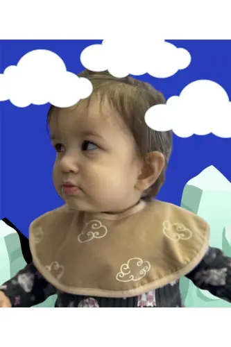 Детский непромокаемый круглый нагрудник, 100% хлопок, 0-2 года - 3