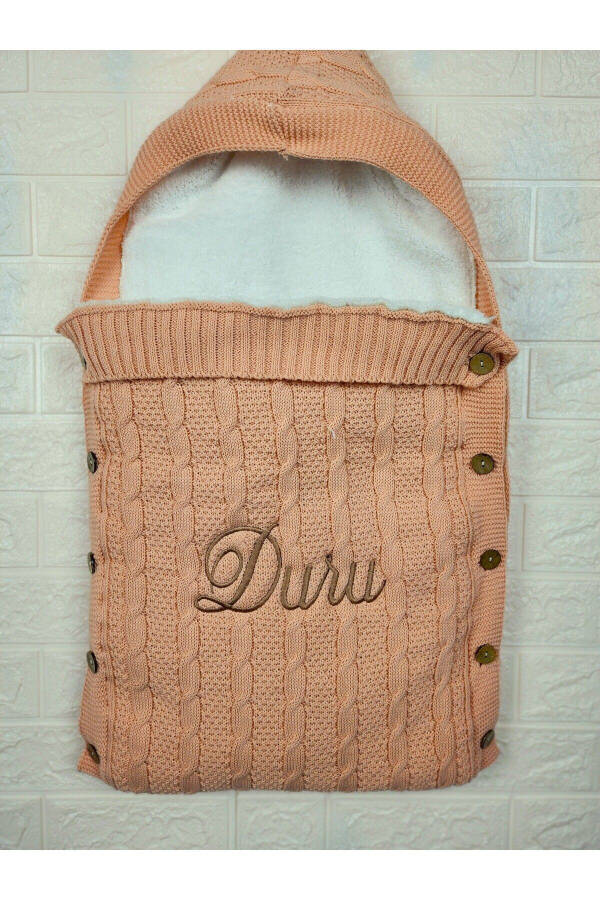 Детский плед с вышитым именем по вашему желанию, сертифицированный Oeko, трикотажный с плюшевой подкладкой - 4