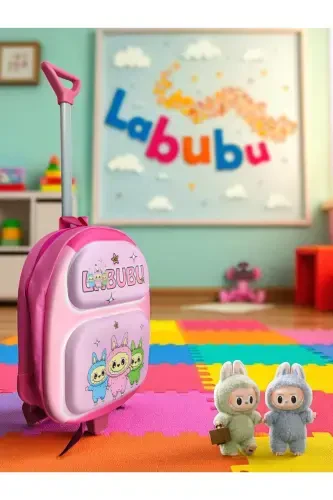 Детский сад Ясли Детский чемодан Рюкзак Чемодан на колесиках - Розовый - 7