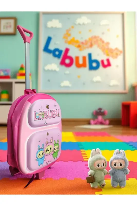 Детский сад Ясли Детский чемодан Рюкзак Чемодан на колесиках - Розовый - 7