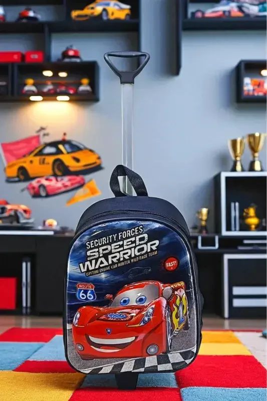 Детский сад Ясли Детский чемодан Рюкзак На колесиках-черный - 7