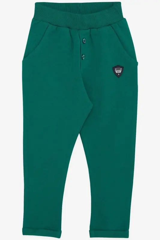 Детский слюнявчик для мальчиков Girls & Boys с кнопками, проймами для рук и карманом, 9 месяцев-3 года, зеленый - 2