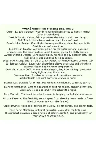 Детский спальный мешок с длинным рукавом из микрофлиса Oeko-tex с вышивкой Tog 2 - 3