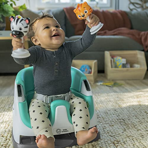 Детский стульчик Baby Einstein Dine & Discover Многофункциональный бустер для кормления и игр на полу с само складывающимся подносом - 34