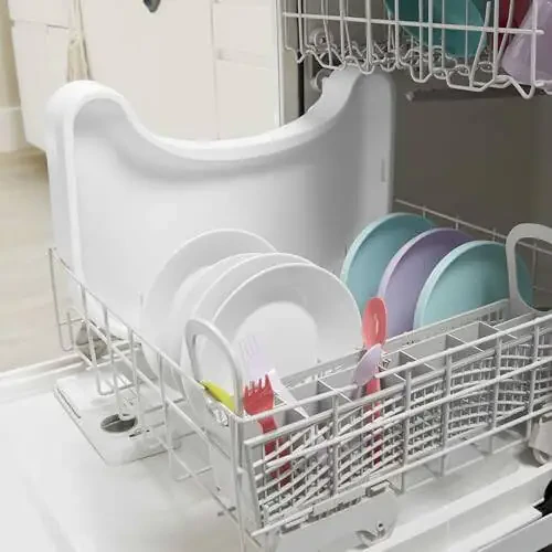 Детский стульчик для кормления Fisher-Price Baby to Toddler High Chair SpaceSaver Simple Clean Portable Dining Seat & Booster с моющейся глубокой тарелкой и подкладкой, Pacific Pebble - 4