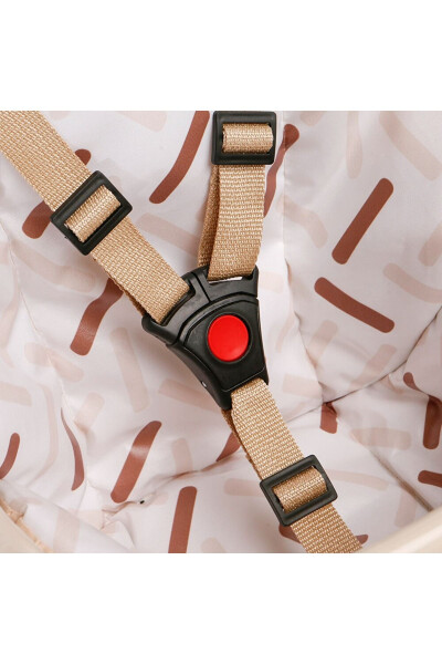 Детский стульчик для кормления, портативный, со съемным подносом и игрушками. - 4