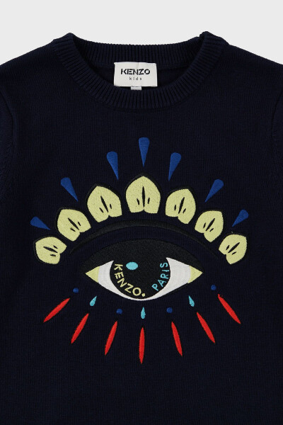 Детский свитер из смеси хлопка и кашемира K25725 868 SWEAT K25725/868 ЭЛЕКТРИЧЕСКИЙ СИНИЙ - 6