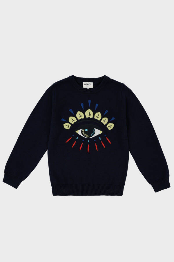 Детский свитер из смеси хлопка и кашемира K25725 868 SWEAT K25725/868 ЭЛЕКТРИЧЕСКИЙ СИНИЙ - 1