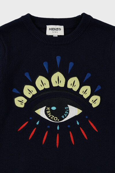 Детский свитер из смеси хлопка и кашемира K25725 868 SWEAT K25725/868 ЭЛЕКТРИЧЕСКИЙ СИНИЙ - 3