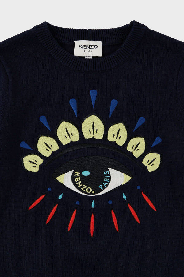 Детский свитер из смеси хлопка и кашемира K25725 868 SWEAT K25725/868 ЭЛЕКТРИЧЕСКИЙ СИНИЙ - 3