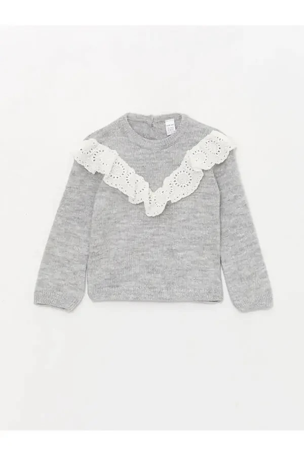 Детский свитер LCW с воротником поло, длинный рукав, для девочек - 1