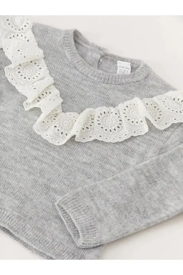 Детский свитер LCW с воротником поло, длинный рукав, для девочек - 3