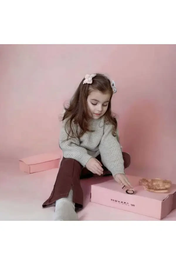 Детский свитер оверсайз с велосипедным воротником для мальчиков и девочек - 2