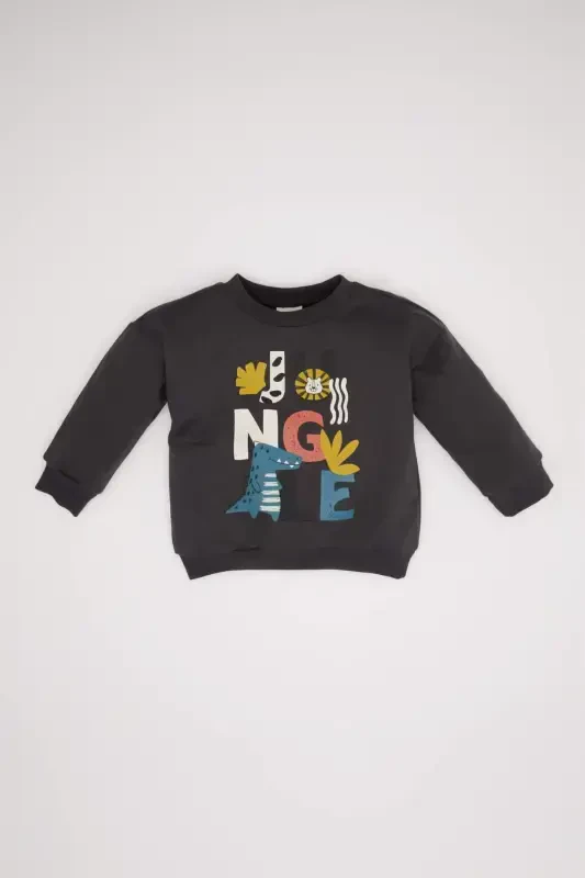 Детский свитер с флисовой подкладкой и воротником-поло - 1