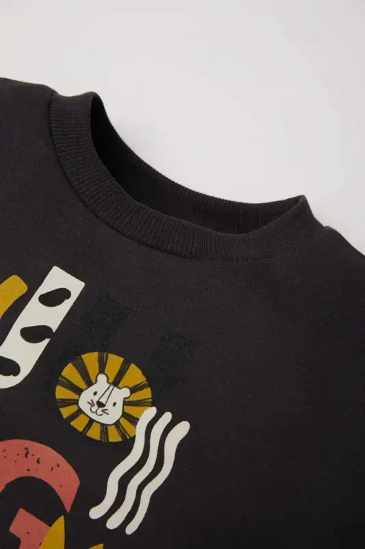 Детский свитер с флисовой подкладкой и воротником-поло - 2