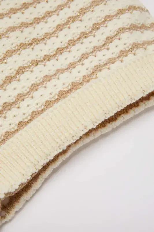 Детский свитер с полоской и круглым вырезом для девочек C8273a5er105mc - 4