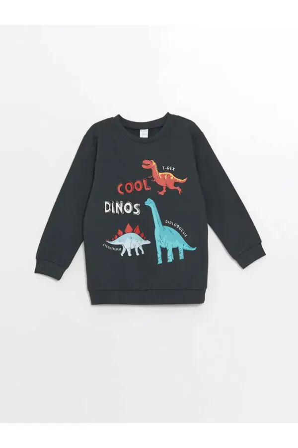 Детский свитшот LCW с длинным рукавом, круглой горловиной и принтом для мальчиков 2 шт. - 2