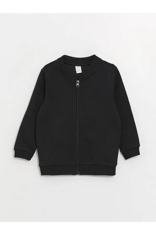 Детский свитшот LCW с воротником-гольфом, длинным рукавом, базовой моделью, на молнии для мальчиков - 1