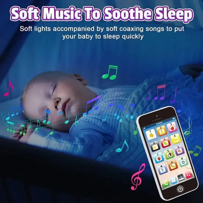 Детский телефон-игрушка, детская игрушка-телефон, телефон-игрушка для малышей, детские смартфоны с подсветкой и музыкой, обучающий подарок на английском языке для мальчиков и девочек - 7