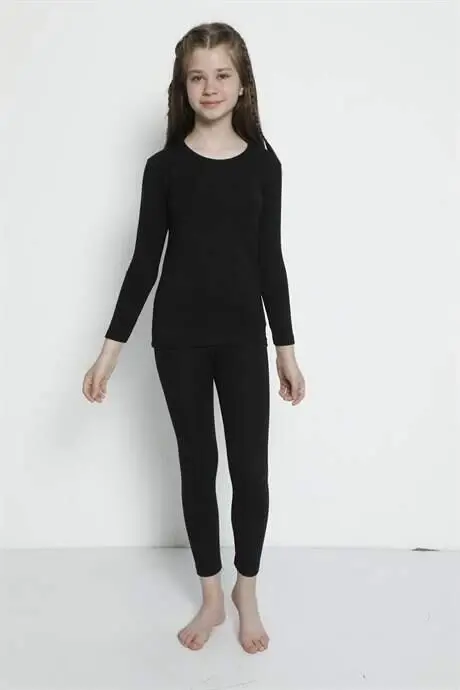 Детский термальный комплект черного цвета для девочек - 2