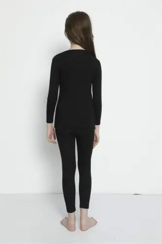 Детский термальный комплект черного цвета для девочек - 5