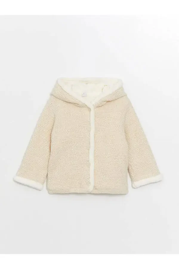 Детский трикотажный кардиган с капюшоном для девочки LCW - 4