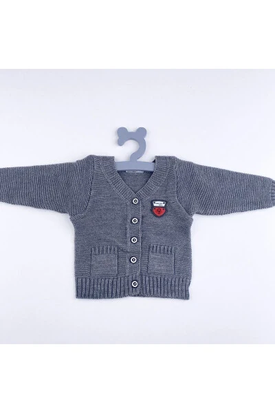 Детский трикотажный жилет серого цвета - BON CHİC BABY