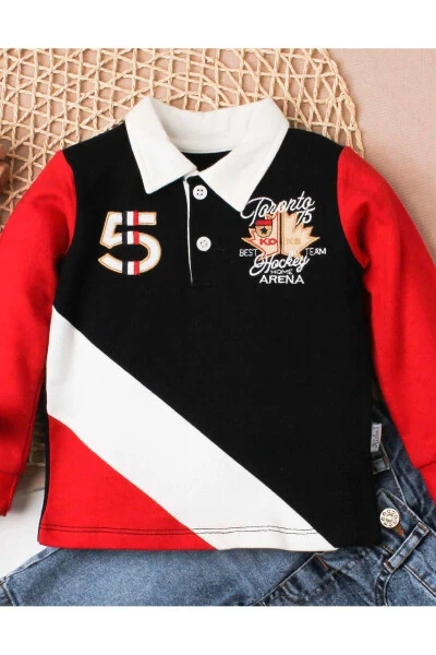 Детский хлопковый комплект поло с брюками для мальчиков, двойной комплект для свадьбы, дня рождения, помолвки, никаха, байрама - Chicsy Baby (1)