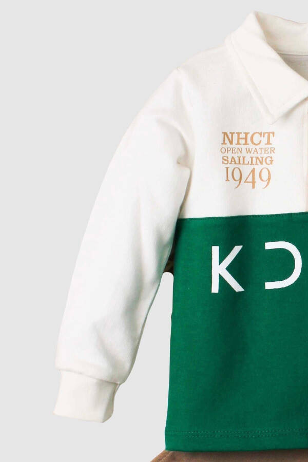 Детский хлопковый костюм-поло для мальчиков с брюками и верхом Двухкомпонентный костюм Свадьба День рождения Помолвка Свадьба Праздник - 4