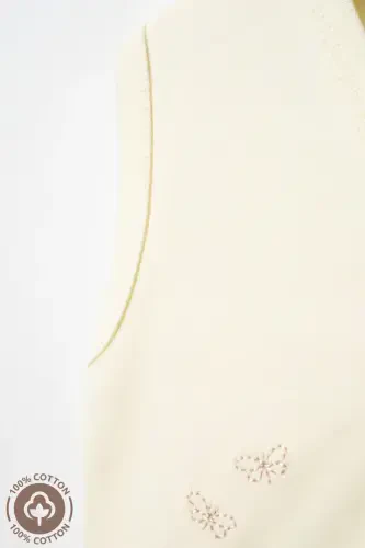 Детский жилет из органического хлопка с вышивкой мишки для девочки, 3-6-9 месяцев, 2 шт. - Желтый-ЖЕЛТЫЙ - 5