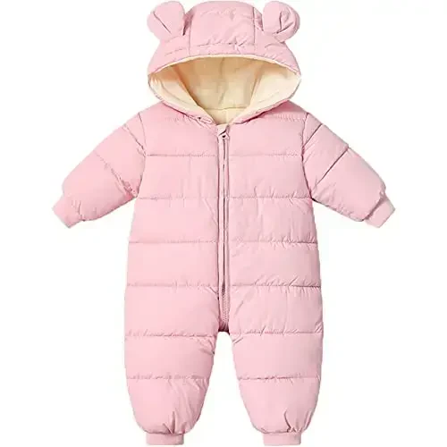 Детский зимний комбинезон Ilyboz Infant Toddler Snowsuit. Милый костюм медвежонка для новорожденных, тёплый капюшон, для мальчиков и девочек. - 1