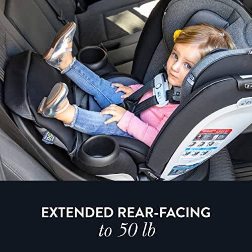 Evenflo Gold Revolve360 Extend All-in-One Rotational Car Seat with SensorSafe (Opal Pink) - 10