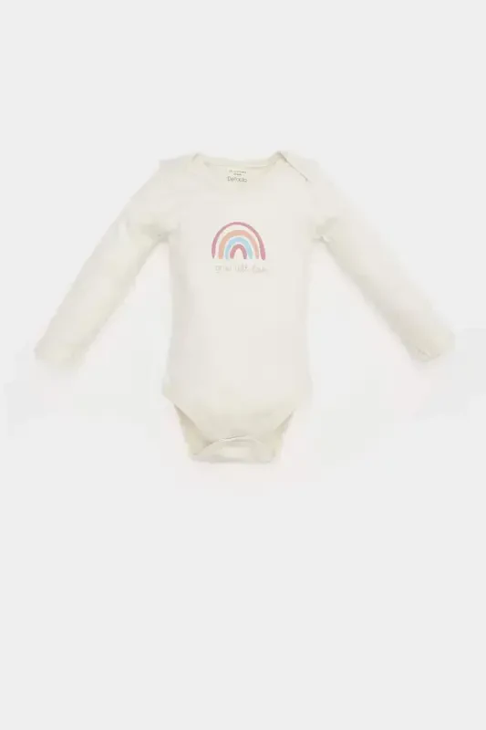 Детское боди с длинным рукавом, кнопками, радужным принтом и воротником-стойкой. E6319A525SP - 1
